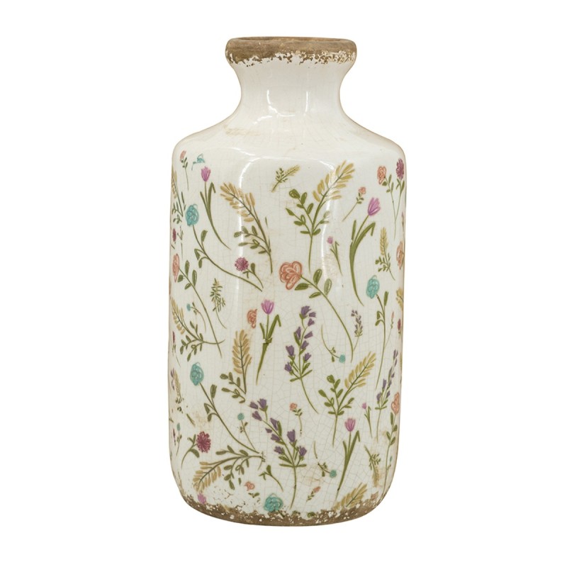 Artekko Aging Λευκό Κεραμικό Βάζο με Λουλούδια (13.5x13.5x27)cm