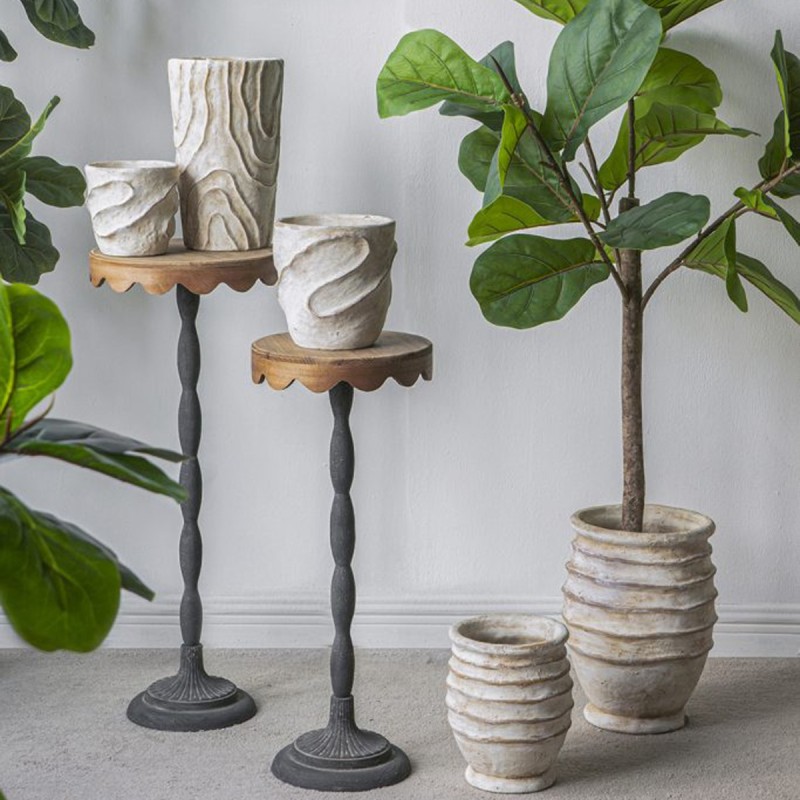 Artekko Cement Μπεζ Τσιμεντένια Κασπώ (18x18x18)cm 2pcs