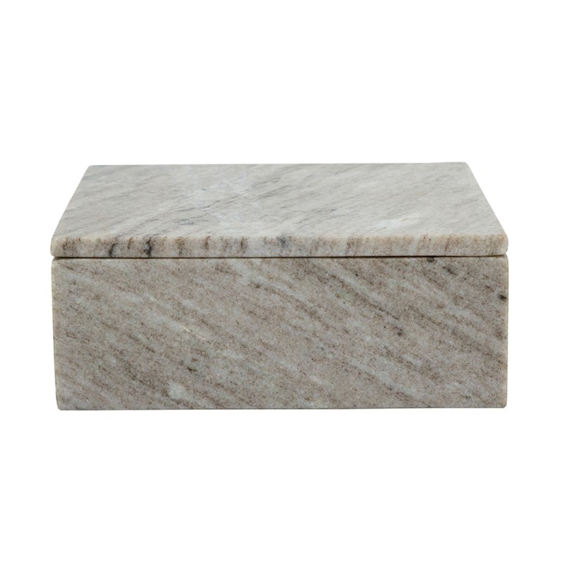 Artekko Marble Γκρι Μαρμάρινο Διακοσμητικό Κουτί Κοσμηματοθήκη (20x20x7.8)cm