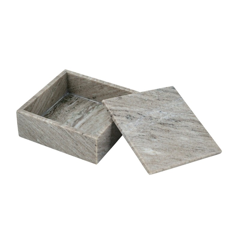 Artekko Marble Γκρι Μαρμάρινο Διακοσμητικό Κουτί Κοσμηματοθήκη (20x20x7.8)cm