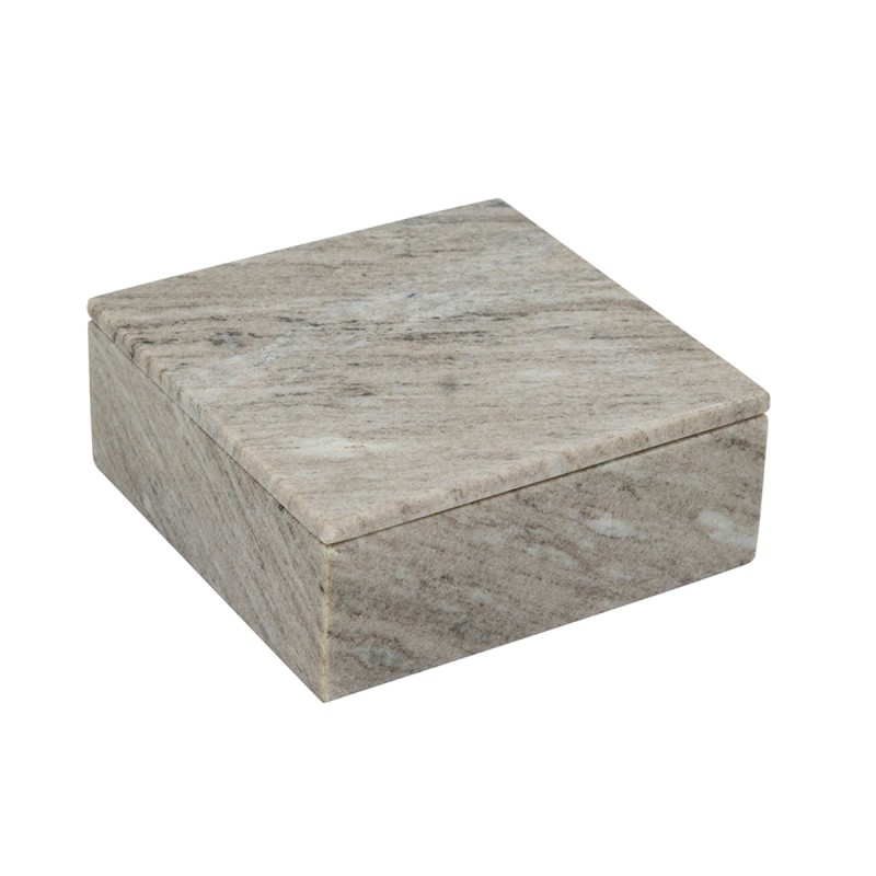 Artekko Marble Γκρι Μαρμάρινο Διακοσμητικό Κουτί Κοσμηματοθήκη (20x20x7.8)cm