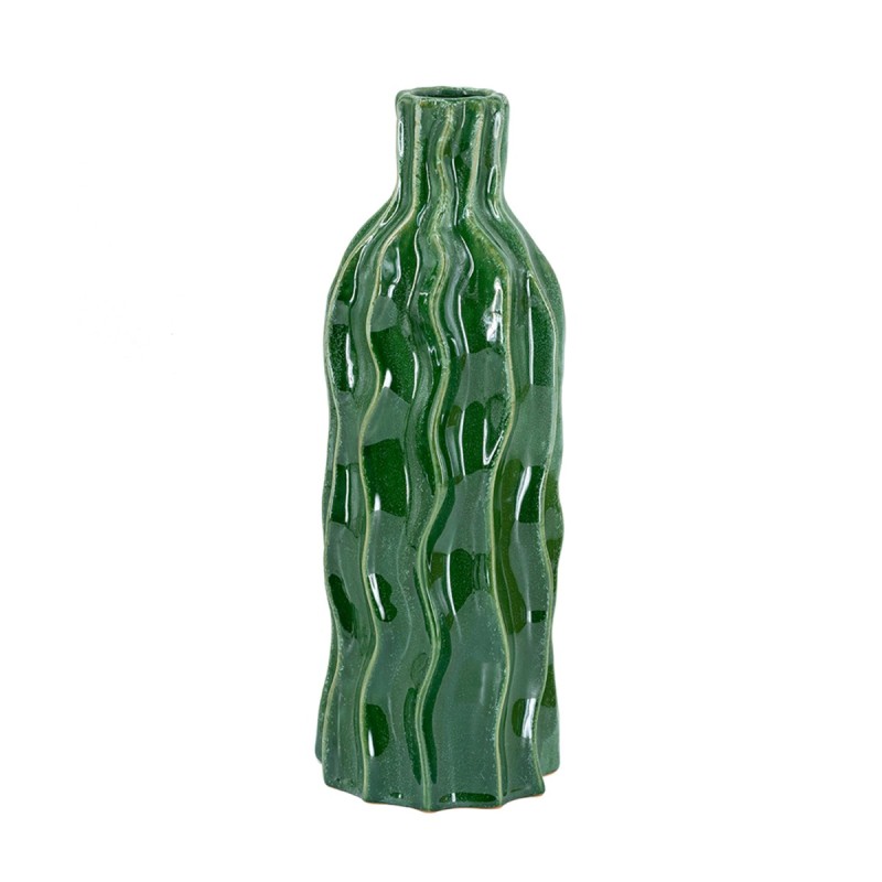 Artekko Glazed Πράσινο Κεραμικό Βάζο (12.5x12.5x36)cm