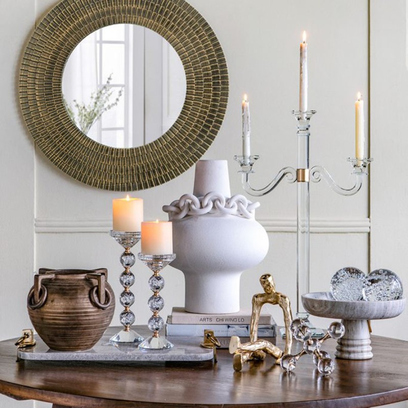 Artekko Candia Λευκό Κεραμικό Βάζο (31x31x40)cm