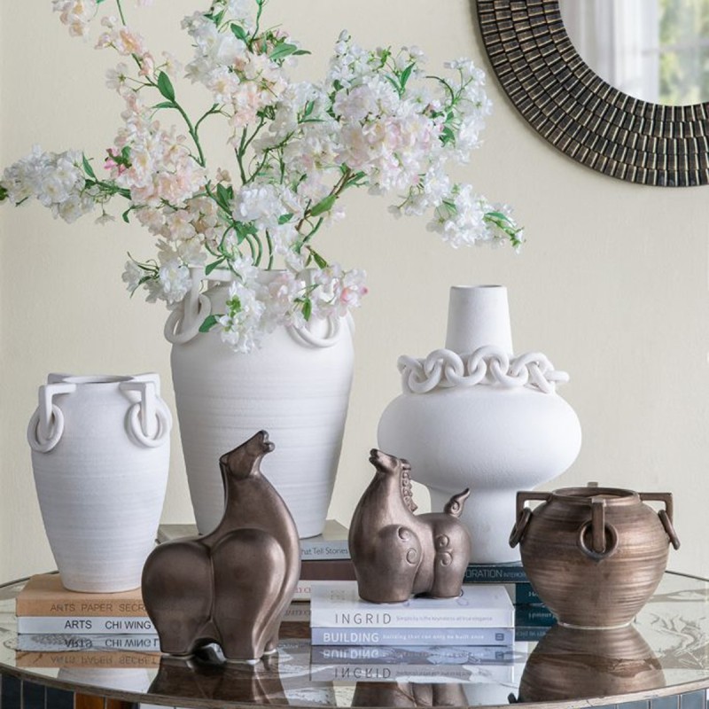 Artekko Candia Λευκό Κεραμικό Βάζο (31x31x40)cm