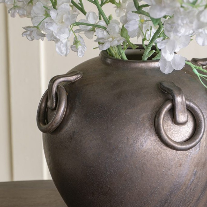 Artekko Candia Μπρονζέ Κεραμικό Βάζο (29x29x31)cm