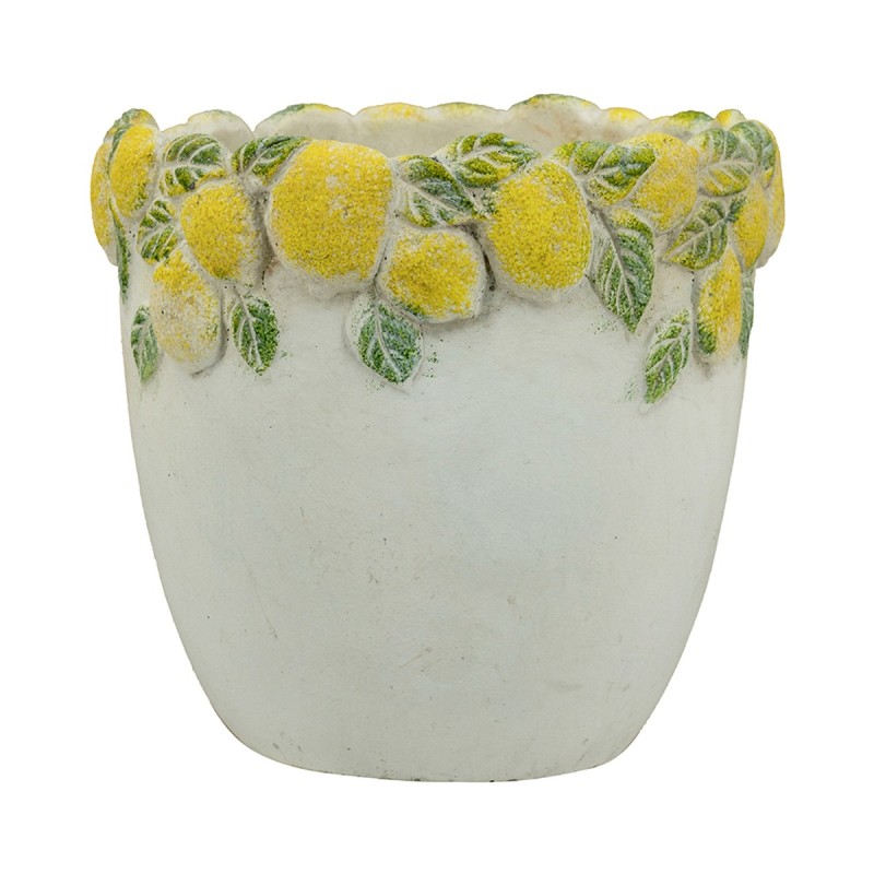 Artekko Lemon Εκρού Τσιμεντένιο Βάζο με Λεμόνια (19.5x19.5x19)cm