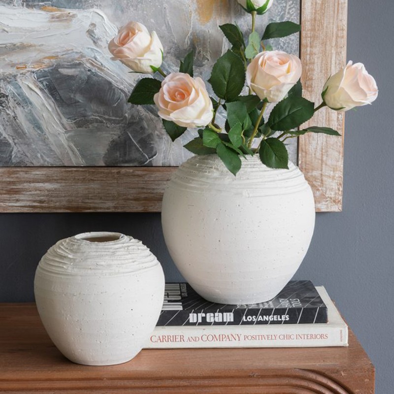 Artekko Antique Λευκό Κεραμικό Βάζο (23.2x23.2x22.2)cm
