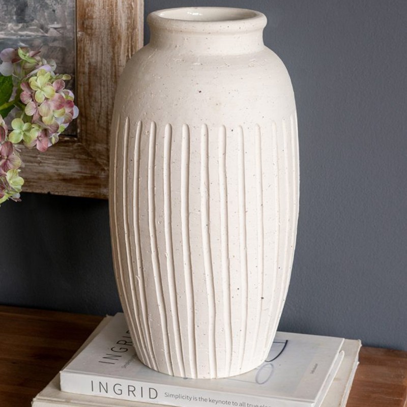 Artekko Antique Λευκό Κεραμικό Βάζο (19.5x19.5x38)cm