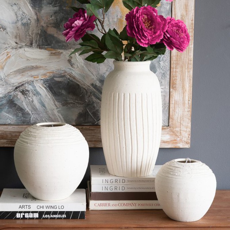 Artekko Antique Λευκό Κεραμικό Βάζο (19.5x19.5x38)cm