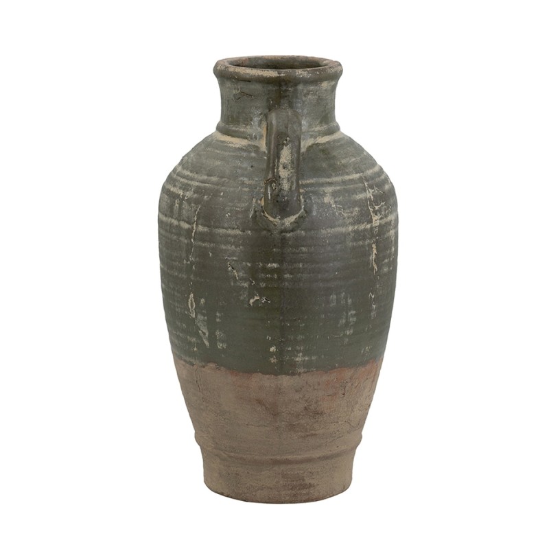 Artekko Antique Βάζο από Τερακότα σε Πράσινη με Μπεζ Αποχρώση (22x22x40)cm