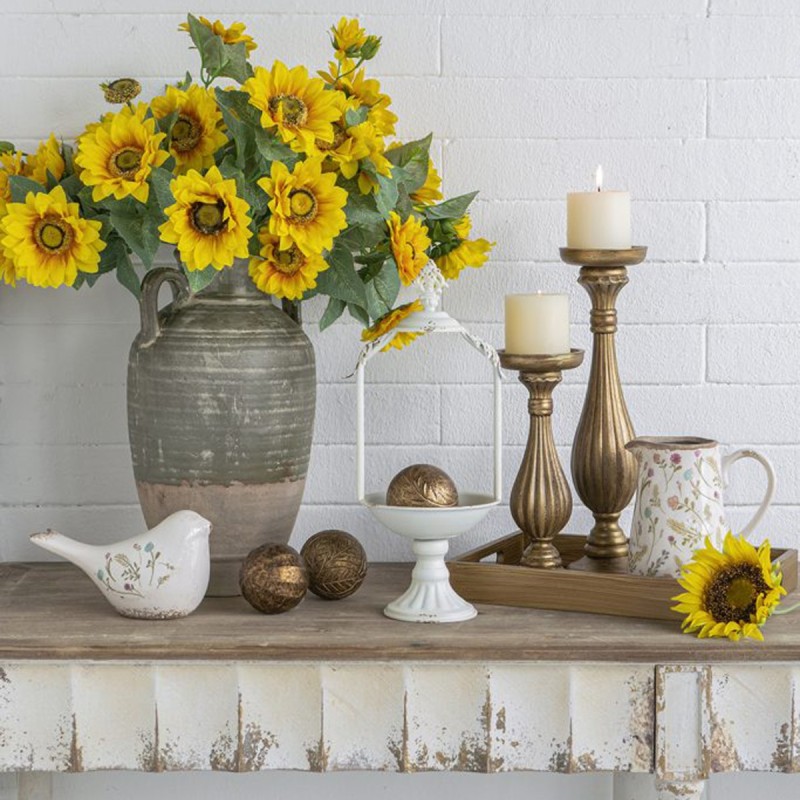 Artekko Antique Βάζο από Τερακότα σε Πράσινη με Μπεζ Αποχρώση (22x22x40)cm