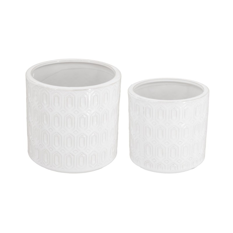 Artekko Planter Λευκά Κεραμικά Κασπώ (18x18x17)cm 2 pcs