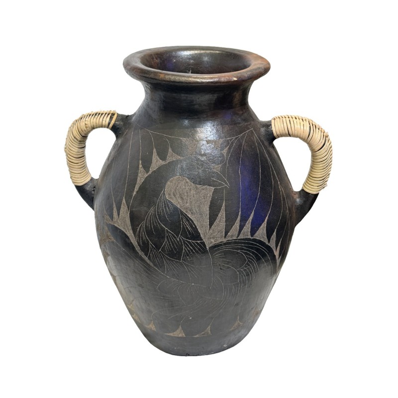 Artekko Antique Μαύρο Βάζο από Τερακότα (28x22x30)cm