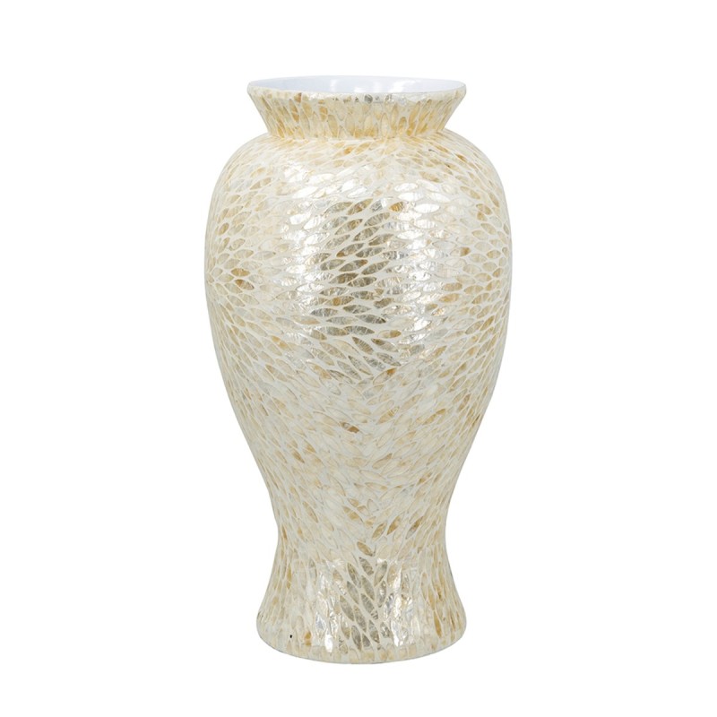 Artekko Ivory Εκρού Βάζο από Μπαμπού και Capiz (34x34x61)cm