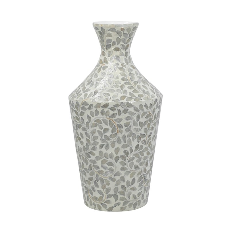 Artekko Ivory Γκρι Βάζο από Μπαμπού και Capiz (25x25x50)cm