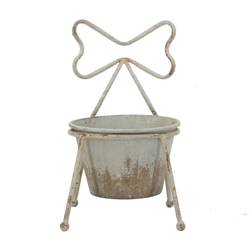 Artekko Vector Μεταλλικό Κασπώ σε Λευκή Πατίνα (16.5x16.5x27)cm