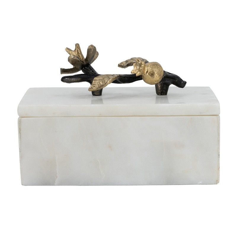 Artekko Noble Λευκό Μαρμάρινο Διακοσμητικό Κουτί Κοσμηματοθήκη (18x12x12.7)cm