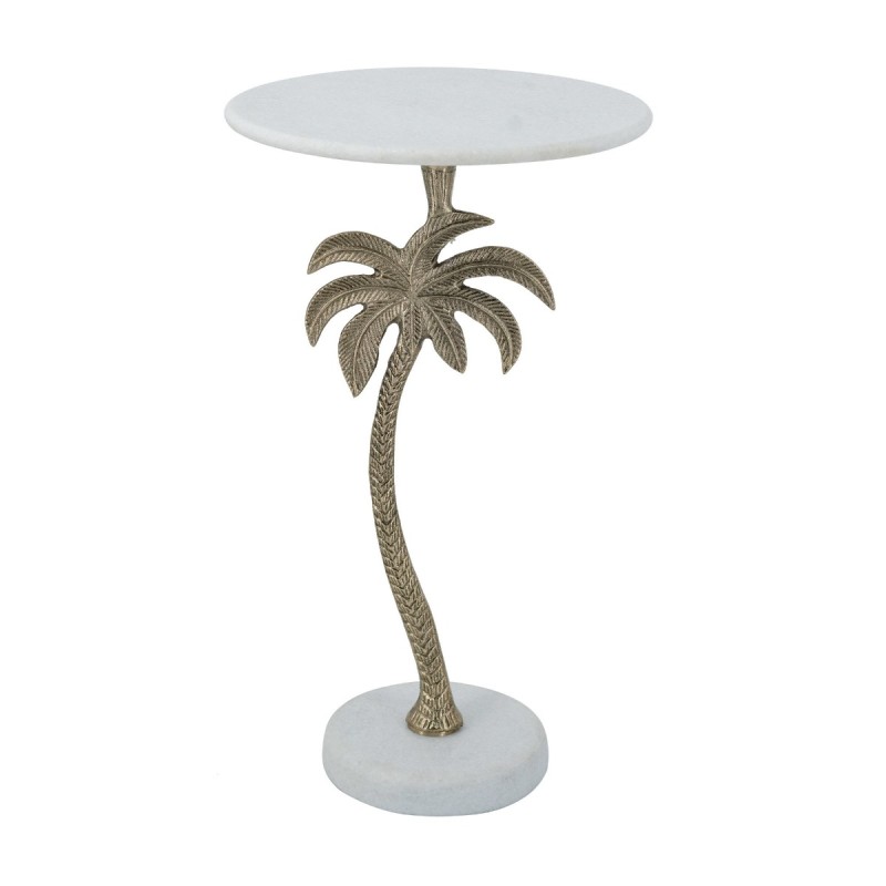 Artekko Noble Χρυσό Μεταλλικό Βοηθητικό Τραπέζι με Μαρμάρινη Επιφάνεια (35.6x35.6x61)cm