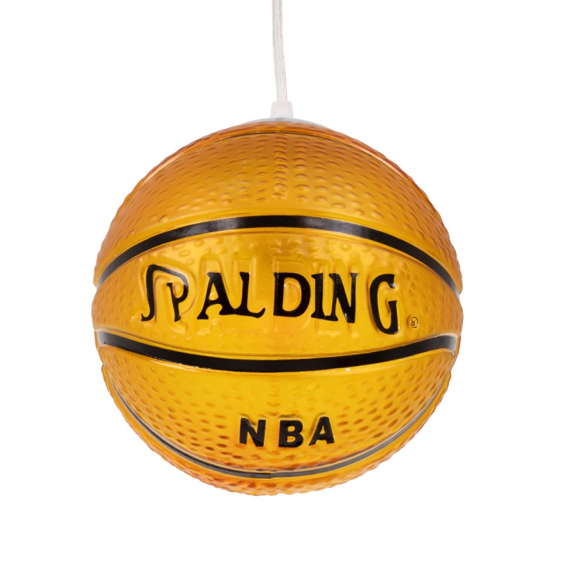 GloboStar® SPALDING NBA 00645 Μοντέρνο Κρεμαστό Παιδικό Φωτιστικό Οροφής Μονόφωτο 1 x E27 Πορτοκαλί Γυάλινο Φ18 x Υ18cm