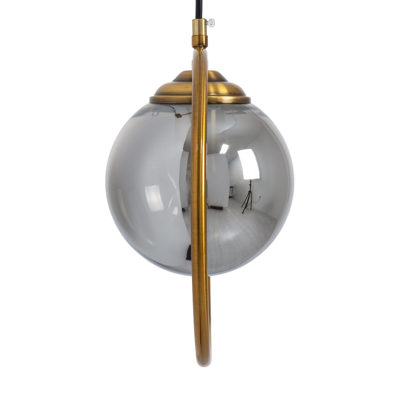 GloboStar® VIENNA 00923 Μοντέρνο Φωτιστικό Τοίχου Απλίκα Μονόφωτο Χρυσό Μεταλλικό Γυάλινο Μπάλα με Ρυθμιζόμενη Ανάρτηση Μ25 x Π23 x Υ27cm