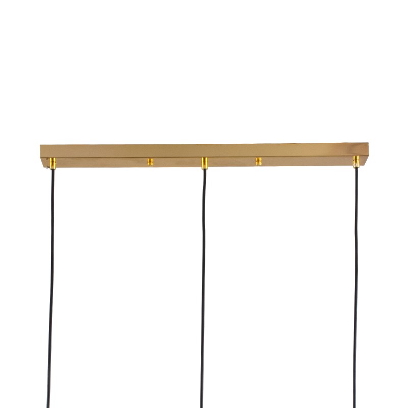 GloboStar® MONROE 00955 Μοντέρνο Κρεμαστό Φωτιστικό Οροφής Τρίφωτο 3 x E27 Χρυσό - Λευκό Μεταλλικό Μπάλα Μ74 x Π25 x Υ50cm