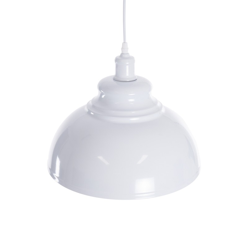 GloboStar® ANDY 00999 Μοντέρνο Κρεμαστό Φωτιστικό Οροφής Μονόφωτο AC220-240V IP20 - Φ35 x Υ28cm - Λευκό Χρυσό Μεταλλικό Καμπάνα