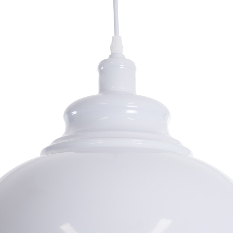 GloboStar® ANDY 00999 Μοντέρνο Κρεμαστό Φωτιστικό Οροφής Μονόφωτο AC220-240V IP20 - Φ35 x Υ28cm - Λευκό Χρυσό Μεταλλικό Καμπάνα