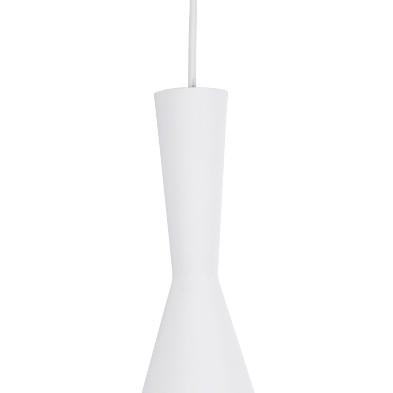 GloboStar® SHANGHAI WHITE 01026 SET 3 Μοντέρνα Κρεμαστά Φωτιστικά Οροφής Τρίφωτο 3 x E27 Λευκά Μεταλλικά Καμπάνα