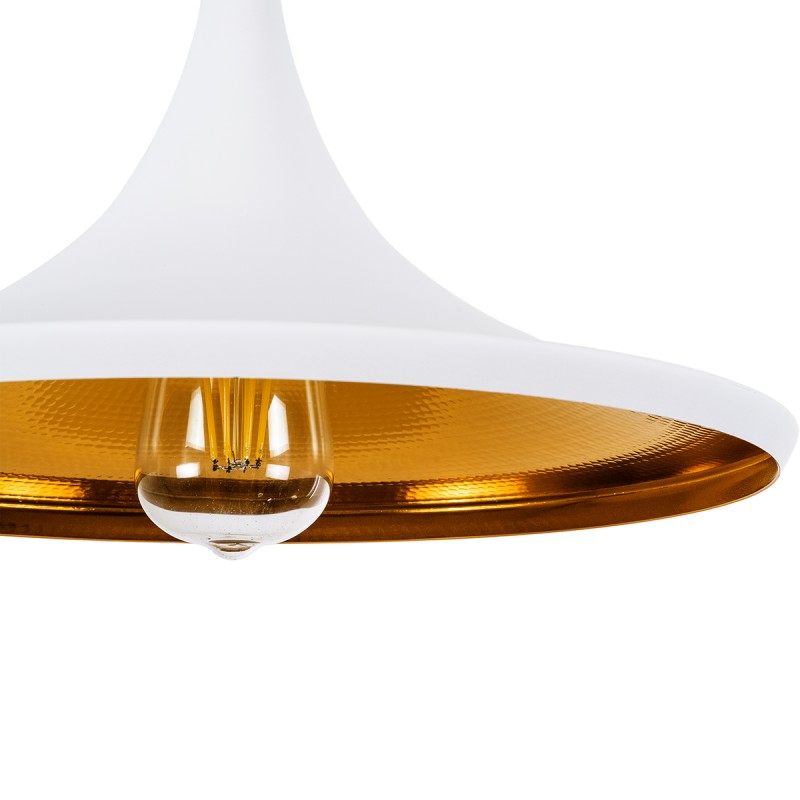 GloboStar® SHANGHAI WHITE 01026 SET 3 Μοντέρνα Κρεμαστά Φωτιστικά Οροφής Τρίφωτο 3 x E27 Λευκά Μεταλλικά Καμπάνα