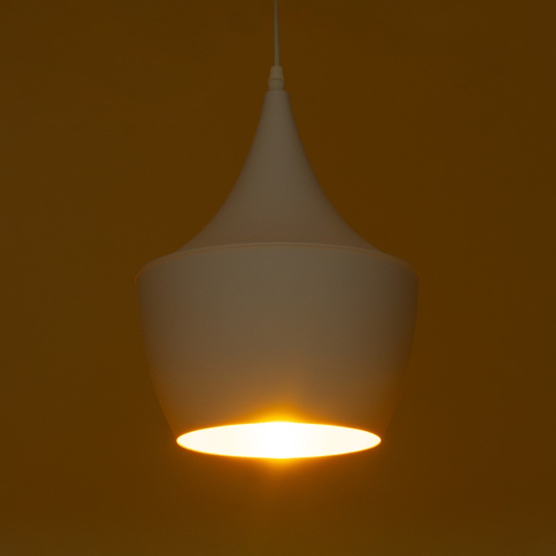 GloboStar® SHANGHAI WHITE 01026 SET 3 Μοντέρνα Κρεμαστά Φωτιστικά Οροφής Τρίφωτο 3 x E27 Λευκά Μεταλλικά Καμπάνα