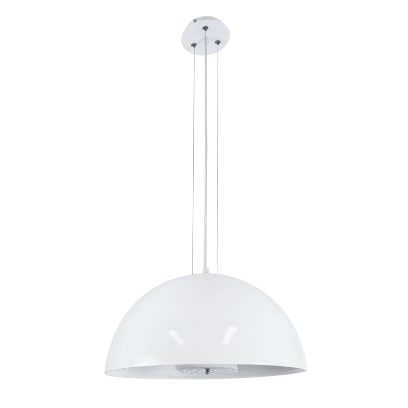 GloboStar® SERENIA WHITE 01152 Μοντέρνο Κρεμαστό Φωτιστικό Οροφής Μονόφωτο 1 x E27 AC220-240V - Φ40 x Υ20cm - Λευκό Γύψινο Καμπάνα