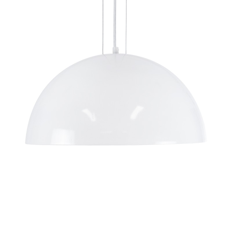 GloboStar® SERENIA WHITE 01152 Μοντέρνο Κρεμαστό Φωτιστικό Οροφής Μονόφωτο 1 x E27 AC220-240V - Φ40 x Υ20cm - Λευκό Γύψινο Καμπάνα