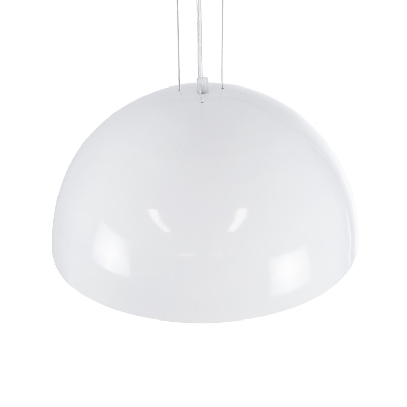 GloboStar® SERENIA WHITE 01152 Μοντέρνο Κρεμαστό Φωτιστικό Οροφής Μονόφωτο 1 x E27 AC220-240V - Φ40 x Υ20cm - Λευκό Γύψινο Καμπάνα