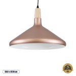 GloboStar® FERCLA 01223 Μοντέρνο Κρεμαστό Φωτιστικό Οροφής Μονόφωτο 1 x E27 AC220-240V - Φ40 x Υ30cm - Χάλκινο Μεταλλικό Καμπάνα