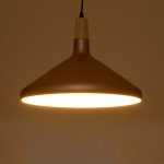 GloboStar® FERCLA 01223 Μοντέρνο Κρεμαστό Φωτιστικό Οροφής Μονόφωτο 1 x E27 AC220-240V - Φ40 x Υ30cm - Χάλκινο Μεταλλικό Καμπάνα