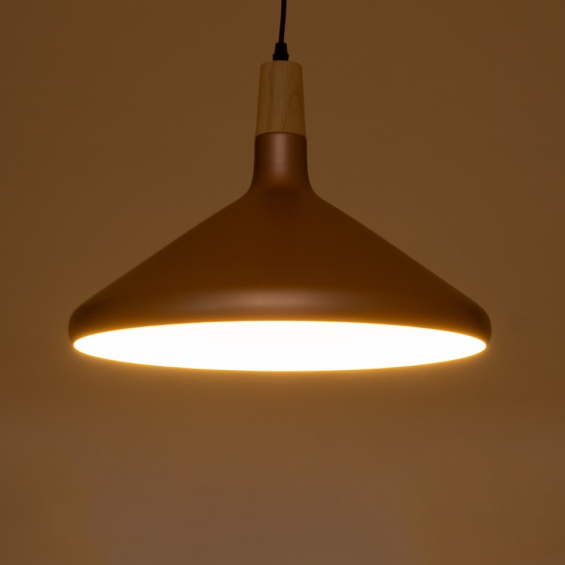 GloboStar® FERCLA 01223 Μοντέρνο Κρεμαστό Φωτιστικό Οροφής Μονόφωτο 1 x E27 AC220-240V - Φ40 x Υ30cm - Χάλκινο Μεταλλικό Καμπάνα