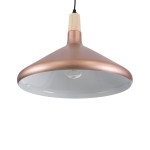 GloboStar® FERCLA 01223 Μοντέρνο Κρεμαστό Φωτιστικό Οροφής Μονόφωτο 1 x E27 AC220-240V - Φ40 x Υ30cm - Χάλκινο Μεταλλικό Καμπάνα