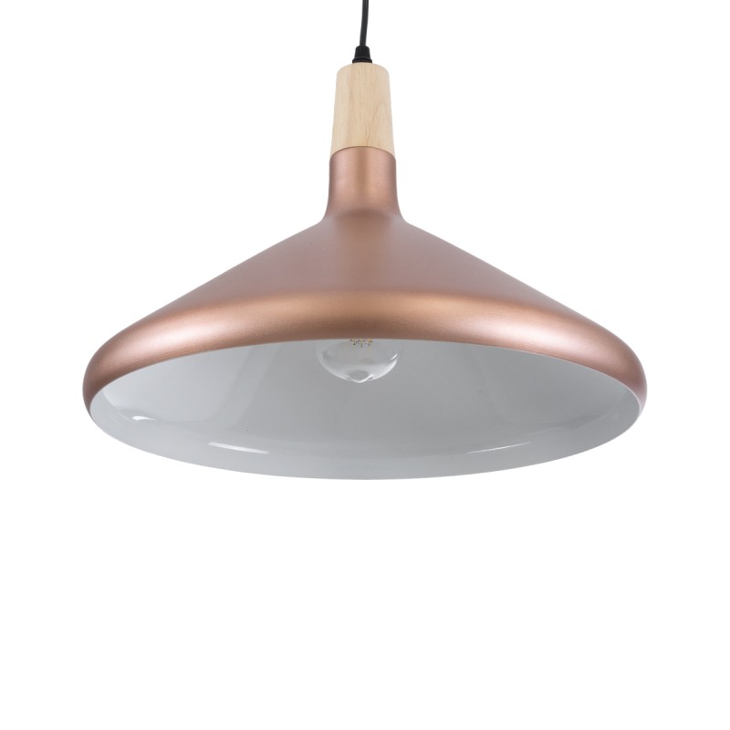 GloboStar® FERCLA 01223 Μοντέρνο Κρεμαστό Φωτιστικό Οροφής Μονόφωτο 1 x E27 AC220-240V - Φ40 x Υ30cm - Χάλκινο Μεταλλικό Καμπάνα