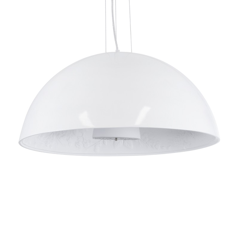 GloboStar® SERENIA WHITE 01271 Μοντέρνο Κρεμαστό Φωτιστικό Οροφής Μονόφωτο 1 x E27 AC220-240V IP20 - Φ60 x Υ30cm - Λευκό Γύψινο Καμπάνα