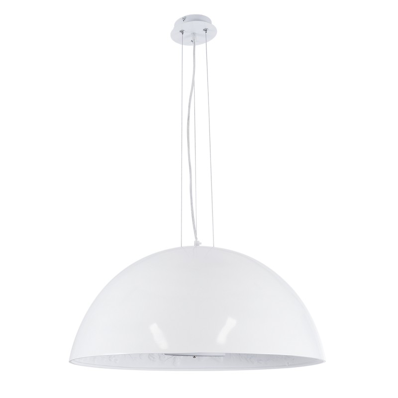GloboStar® SERENIA WHITE 01271 Μοντέρνο Κρεμαστό Φωτιστικό Οροφής Μονόφωτο 1 x E27 AC220-240V IP20 - Φ60 x Υ30cm - Λευκό Γύψινο Καμπάνα