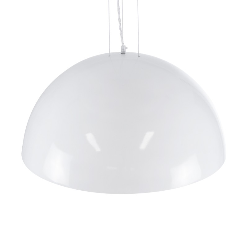 GloboStar® SERENIA WHITE 01271 Μοντέρνο Κρεμαστό Φωτιστικό Οροφής Μονόφωτο 1 x E27 AC220-240V IP20 - Φ60 x Υ30cm - Λευκό Γύψινο Καμπάνα