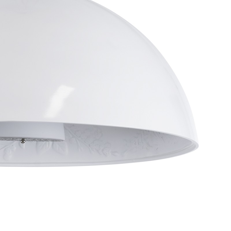 GloboStar® SERENIA WHITE 01271 Μοντέρνο Κρεμαστό Φωτιστικό Οροφής Μονόφωτο 1 x E27 AC220-240V IP20 - Φ60 x Υ30cm - Λευκό Γύψινο Καμπάνα