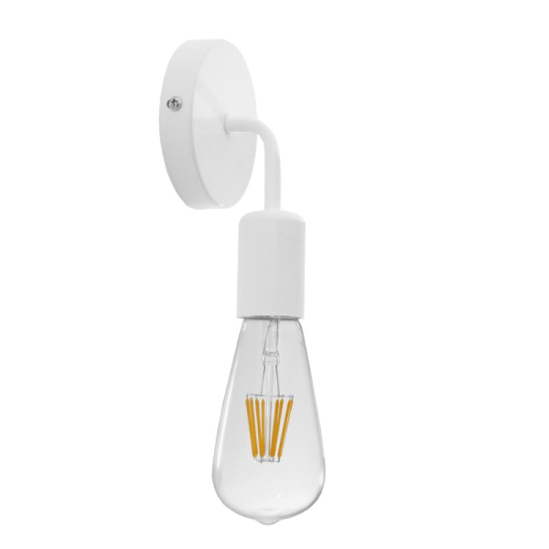 GloboStar® DON 01397 Vintage Φωτιστικό Τοίχου Απλίκα Μονόφωτο Λευκό Μεταλλικό Μ10 x Π7 x Υ16cm