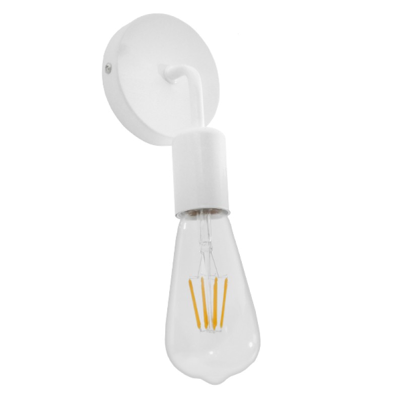 GloboStar® DON 01397 Vintage Φωτιστικό Τοίχου Απλίκα Μονόφωτο Λευκό Μεταλλικό Μ10 x Π7 x Υ16cm