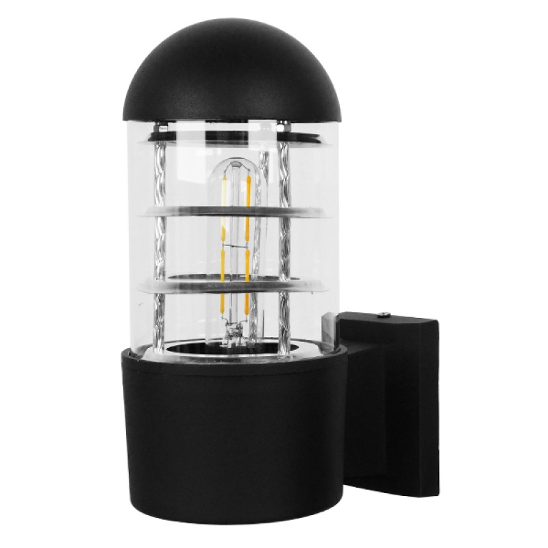 GloboStar® NEWI 01419 Μοντέρνο Φωτιστικό Τοίχου Απλίκα Μονόφωτο Μαύρο Μεταλλικό Μ11 x Π17 x Υ23cm