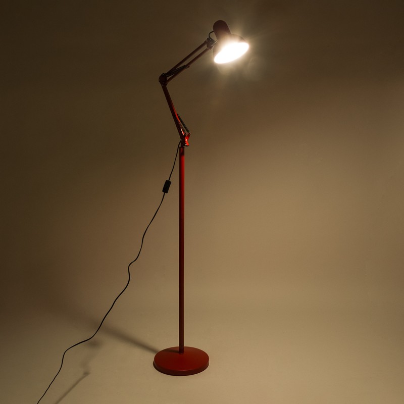 GloboStar® AUDREY 01470 Vintage Φωτιστικό Δαπέδου Μονόφωτο 1 x E27 Κόκκινο Μεταλλικό Καμπάνα D15 x H190cm