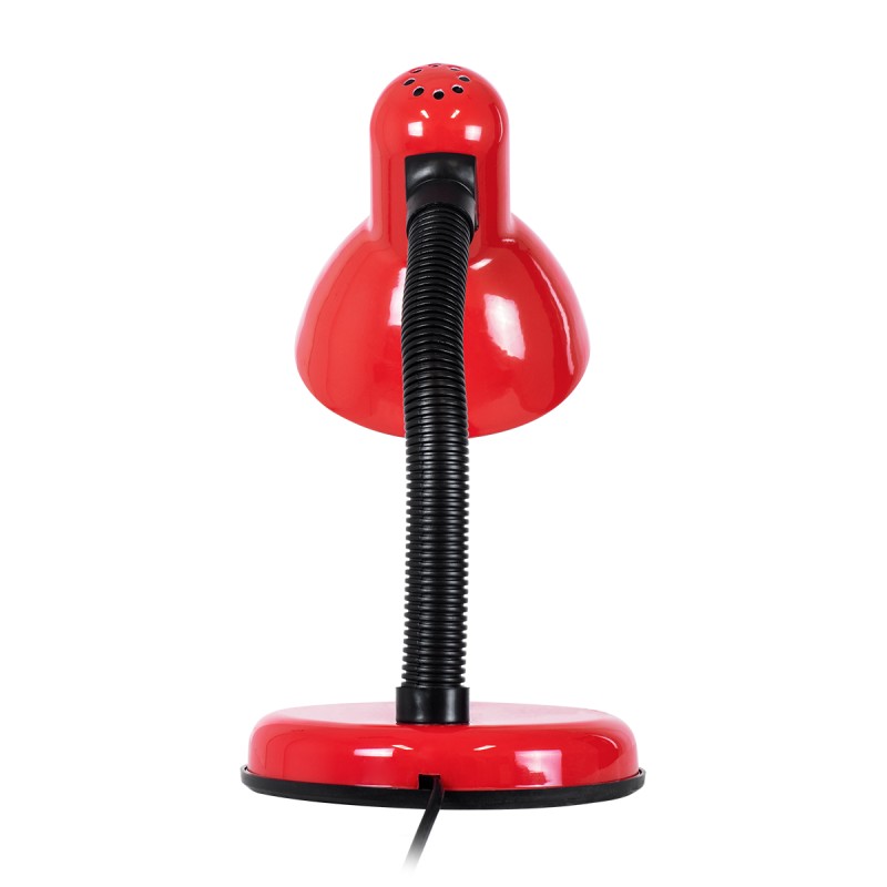 GloboStar® STUDENT RED 01535 Μοντέρνο Επιτραπέζιο Φωτιστικό Γραφείου Μονόφωτο 1 x E27 Κόκκινο με Λευκό Μεταλλικό με Διακόπτη ΟN/OFF Καμπάνα Φ12 x Υ32cm