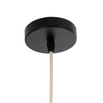 GloboStar® HIBISCUS 01782 Boho Κρεμαστό Φωτιστικό Οροφής Τρίφωτο 3 x E27 Καφέ Μπαμπού Καμπάνα Φ120 x Υ31cm