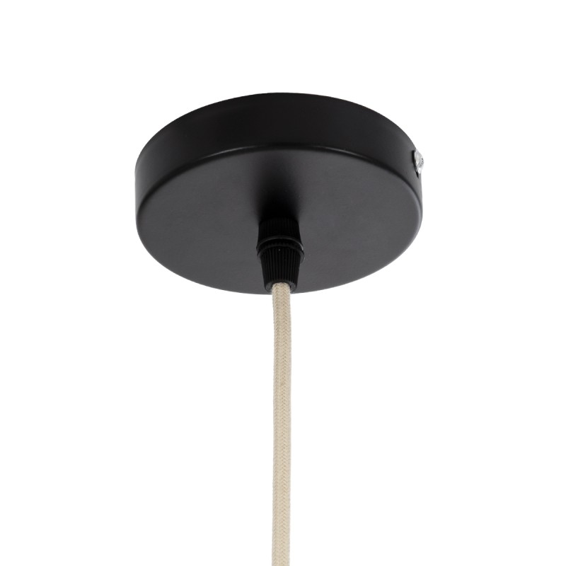 GloboStar® HIBISCUS 01782 Boho Κρεμαστό Φωτιστικό Οροφής Τρίφωτο 3 x E27 Καφέ Μπαμπού Καμπάνα Φ120 x Υ31cm