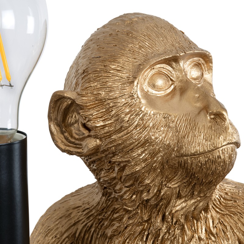 GloboStar® APES 01809 Μοντέρνο Φωτιστικό Πορτατίφ Λαμπατέρ Μονόφωτο 1 x E27 Χρυσό Φιγούρα L30 x W27 x H30cm